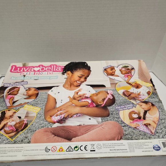 New Box Luvabella Newborn African American Interactive Life like Girl Doll Real - Picture 11 of 16